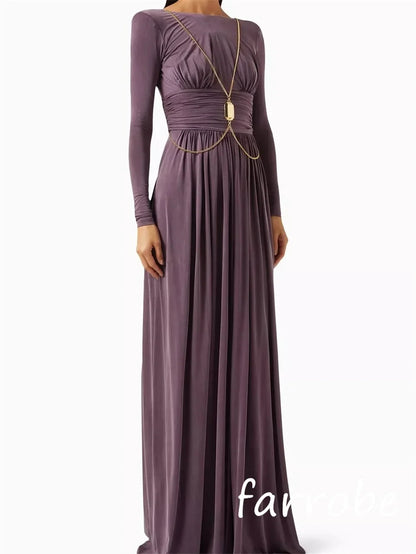 Customized Pastrol Unisex Jersey Sequined Pleat A-line Backless Long Dresses Bespoke Occasion Intricate