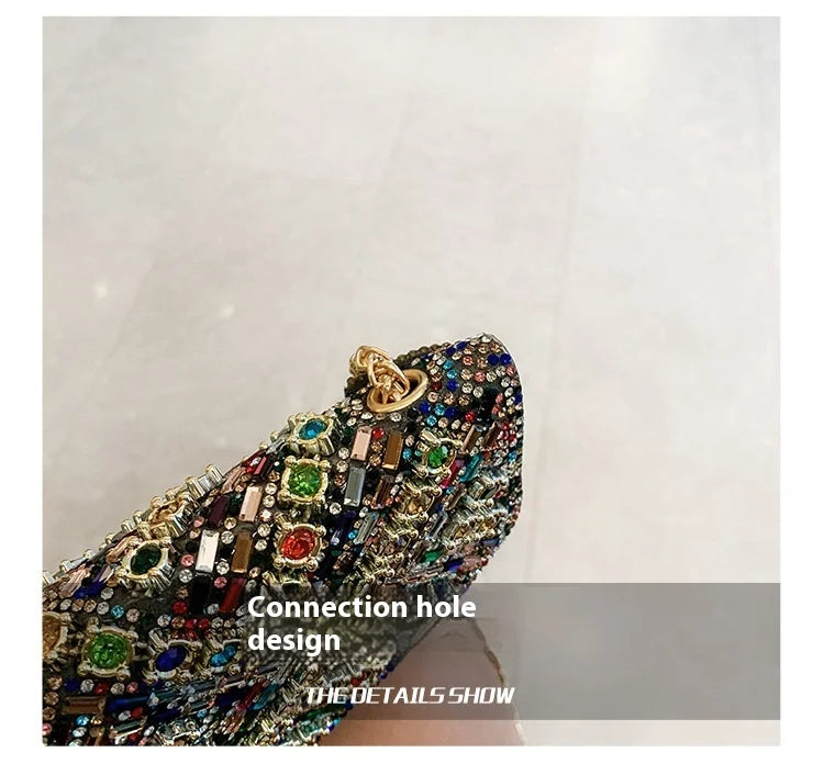 Rhinestone Evening Clutch Bag 2025 Diamond Women Banquet Party Wedding Fashion Messenger Purse Chain Small Shoulder Bag