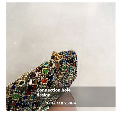 Rhinestone Evening Clutch Bag 2025 Diamond Women Banquet Party Wedding Fashion Messenger Purse Chain Small Shoulder Bag