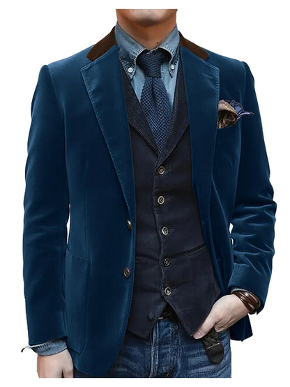 Vintage Red Velvet Suit Blazer For Men Elegant Casual Sports Jacket Man Jackets Mens Clothing Men's Male Coats