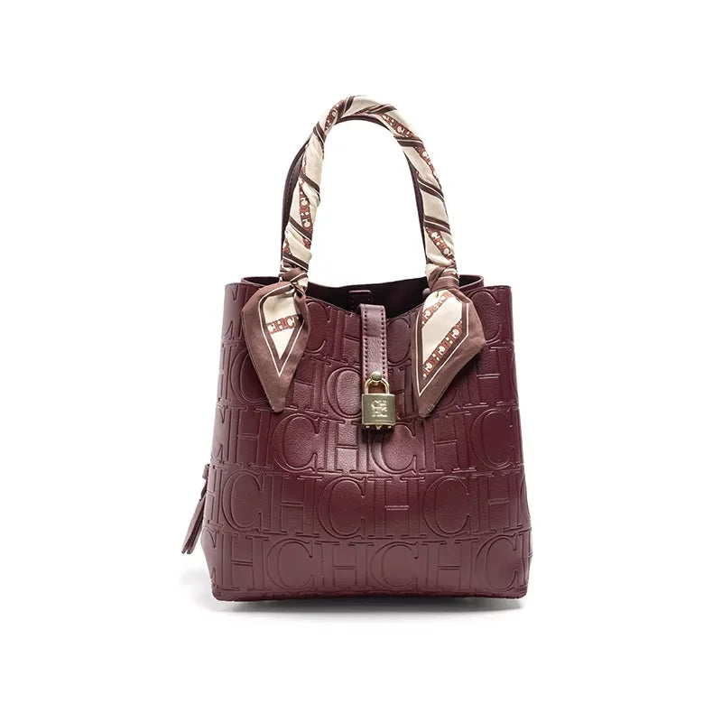 High Quality Women's Shoulder Bag 2026 New Luxury Design PU Leather with Silk Scarf Fashion Crossbody Bag