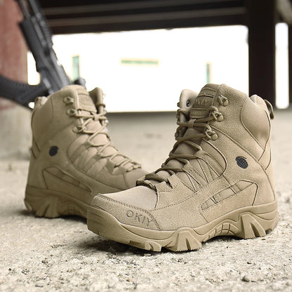 Men Tactical Boots Lace Up Breathable Male Army Boots Desert Boot Climbing Hiking Shoes Safety Unisex Hunting Boots Motorcycle
