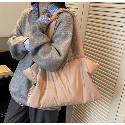 Fashion Winter Women Shoulder Bag Large Simple Shopping Commuting Bag Simple and Practical Textured Casual Versatile Tote Bag