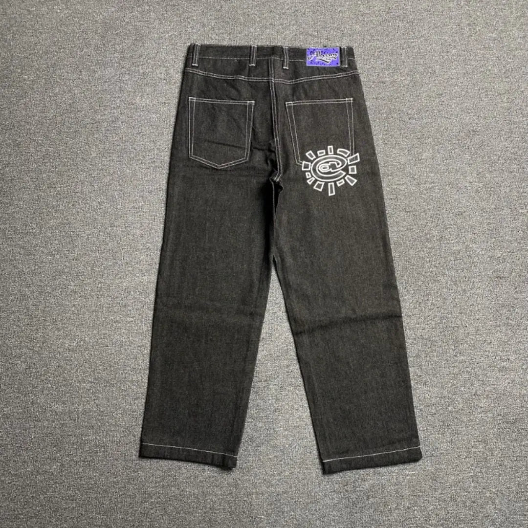 New Always Jeans High quality Printed Embroidery Straight Jeans Black Pants Men Jeans Printing Trend Street Wear AlwaysJeans Men