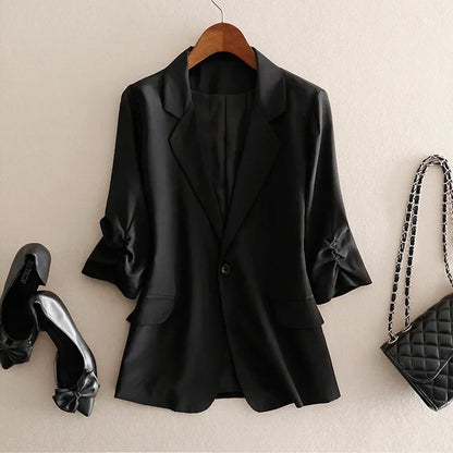 Women Blazer office lady outwear western suit jacket Top 18MM 100% natural mulberry silk 3 solid colors, S-538