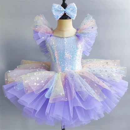 Summer Ballet Dress Girl Dance Costumes Ballet Leotards Casual Kids Dresses Tutu Ballerine Girls Clothes Vestidos Children's Day