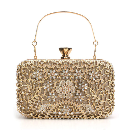 Hollow Out Style Diamonds Clutch Luxury Metal Rhinestones Evening Bags Flap Party Wedding Handbags Purse