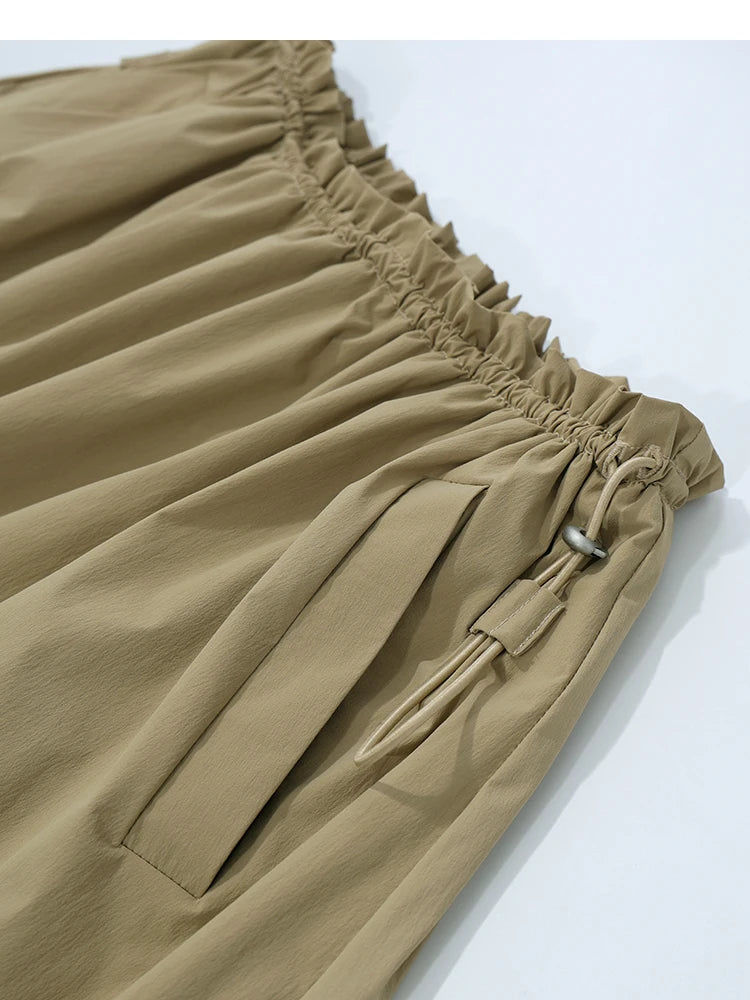 Women's Skirt 2026 Summer New Ruffle Hem Elastic Waist A-Line Midi Skirt Casual Outdoor Loose Fit Skirt For Women 12622013