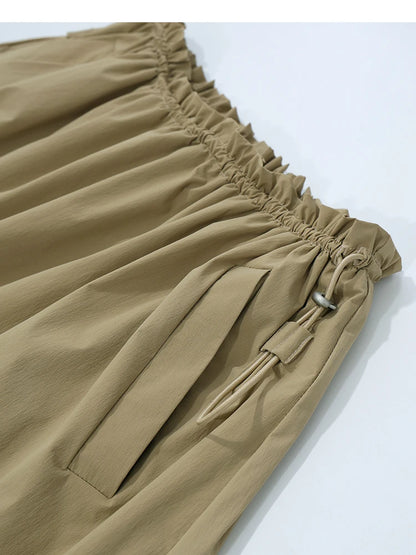 Women's Skirt 2026 Summer New Ruffle Hem Elastic Waist A-Line Midi Skirt Casual Outdoor Loose Fit Skirt For Women 12622013
