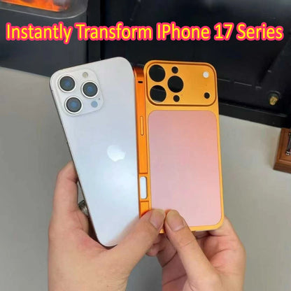 Original Colour Aluminum Alloy Frame Backplane Case For IPhone 13 14 15 16 Pro Max Transform IPhone 17 Series Lens Protect Cover