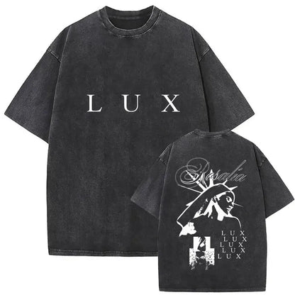 Rosalia Lux Tour Album 2025 Vintage Washed T Shirts Men Women Casual Oversized Cotton T-shirt Fashion Pop Print Clothing Tshirt
