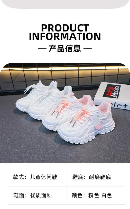 Girls Sneakers 2024 Children Casual Shoes Mesh Platform Designer Tennis Sneaker 6 To 12 Years Kids Sports Shoe for Girl