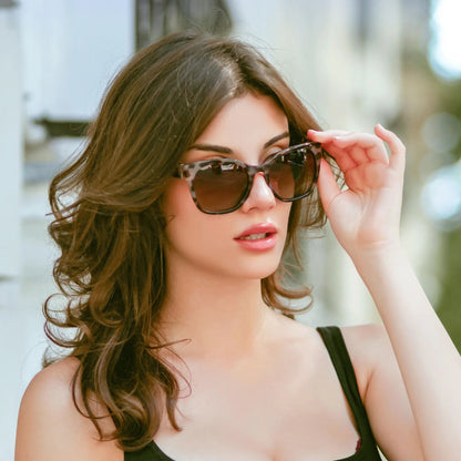 Fashion Original Thick Butterfly Frame Polarized Sunglasses for Women Chunky Uv400 Protection Shade Cat Eye Sun Glasses