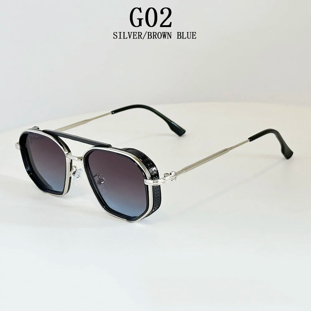 Vintage New Square Sunglass Men Fashion Steampunk Sunglasses Women 2025 Retro Glasses Gafas De Sol Hombre Lunette Soleil Femme