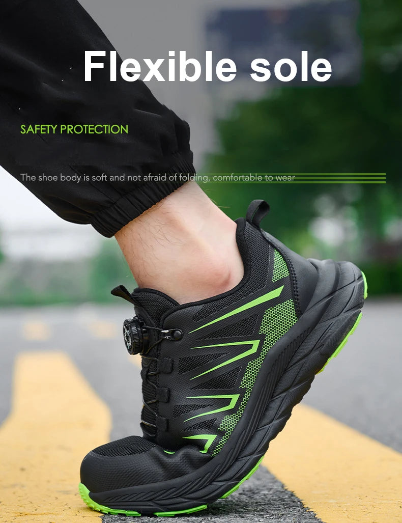 Men Safety Work Shoes Plastic Toe Safety Boots Fashion Lightweight Comfort Working Sneakers Anti-puncture Indestructible Shoes