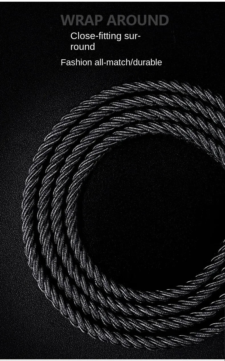 Men Belt Braided Elastic Belt for Men Stretchy Woven Canvas Fashion Belt for Versatile Jeans and Pants