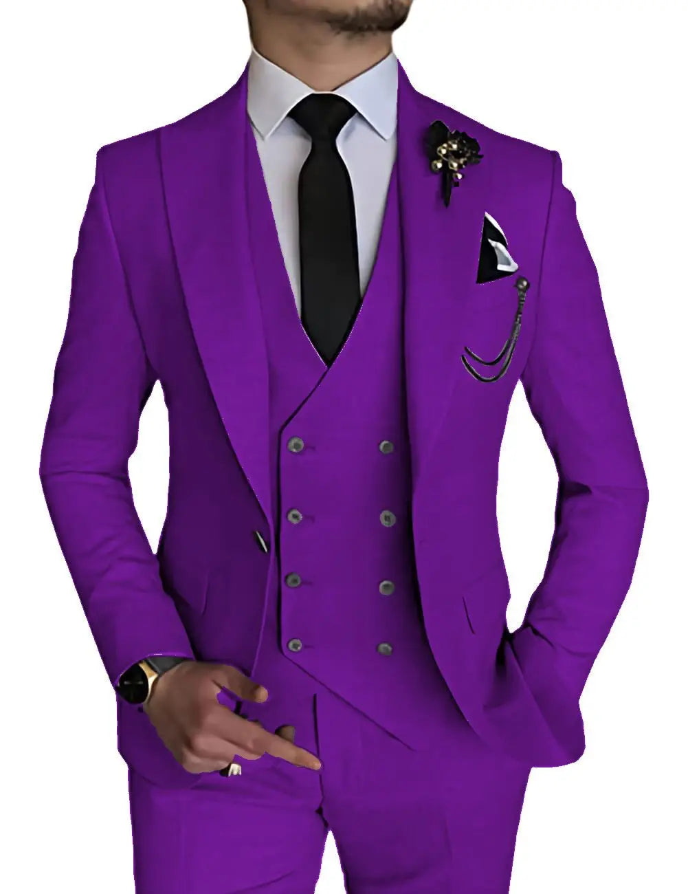 Dark Blue Slim Fit 3 Piece Wedding Suits for Men Best Man Groom Tuxedos Smart Casual Prom Party Business Costume Homme Male Set