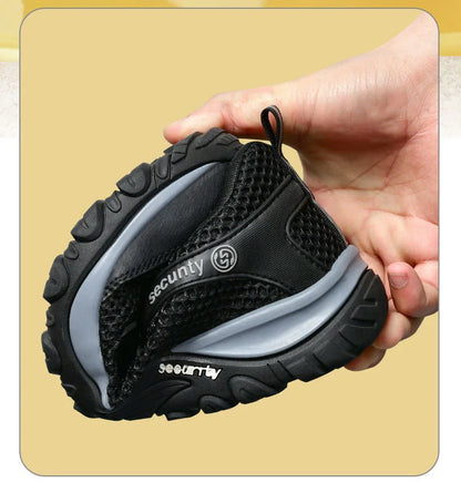 spring breathable work shoes summer mesh lightweight safety shoes steel toe work sneakers anti puncture industrial shoes for men