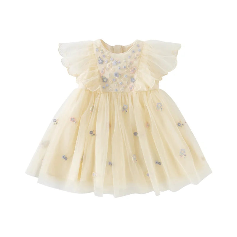 Summer Girls Baby Princess Dress Charm Elegant Cute Mesh Embroidered Floral Dress Party Gentle Outdoor DB2250967