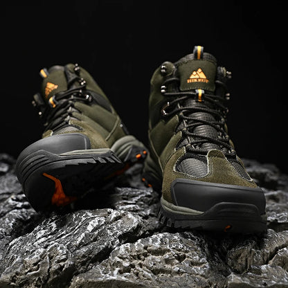 High-Top Men Hiking Boot Winter Outdoor Shoes Lace-Up Non-slip Outdoor Sports Casual Trekking Boots Man Waterproof Suede
