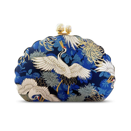 2023 Embroidery Women Evening Bag Wedding Shell Shaped Shoulder Handbags Mini Dinner Clutch Purse Pearl Hasp Purse Drop Shipping