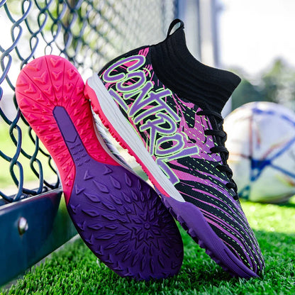 New Men Football Boots Cleats Sneakers High-top High-quality Soccer Shoes Non-Slip Futsal Grass Match Indoor Hot-selling FG/TF
