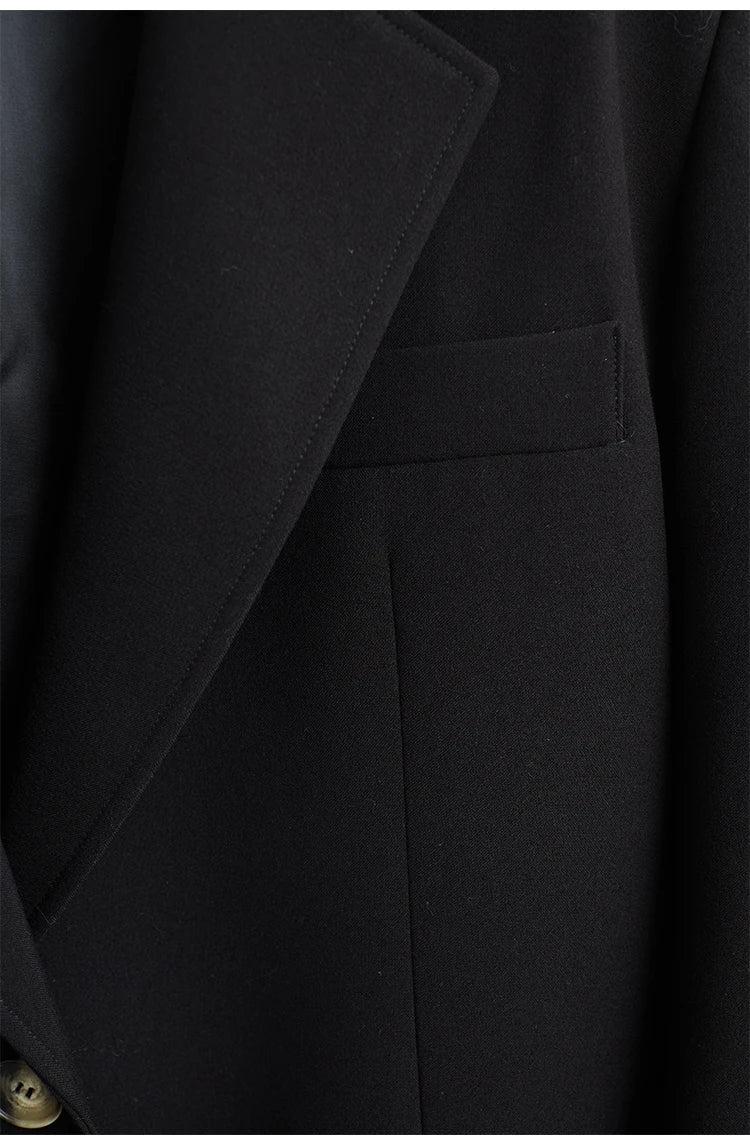 The Ultimate Store Hit~ Women's Mid-Length Oversized Blazer with Shoulder Pads for Petite Figures, Casual Suit Jacket