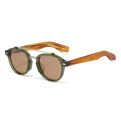 New High-end Flat Top Double Bridges Men Polarized Sunglasses Acetate Square Suneyeglass Women Fashion Retro Gifts Eyewear UV400