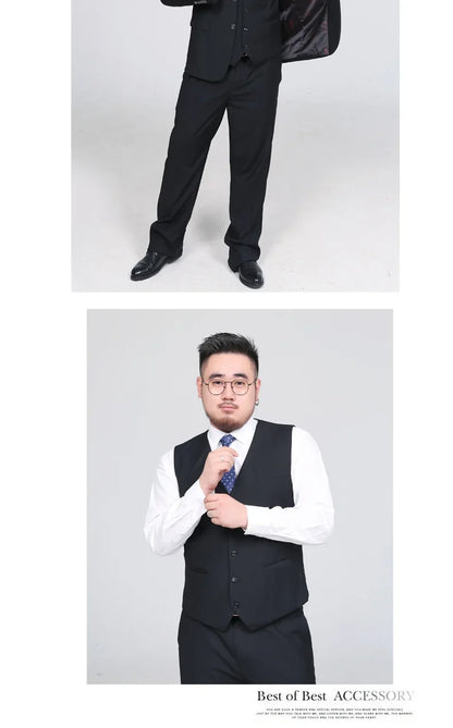 Plus Size Suit Vest for Men Smart Casual Mens Vest Single-breasted Waistcoat for Business Wedding Groomsman Spring Summer Autumn