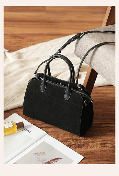 2026 Fall Winter Suede Leather Spacious Crossbody Tote Bag Simple Commuting Handheld Single Shoulder Bag Premium Women's Handbag
