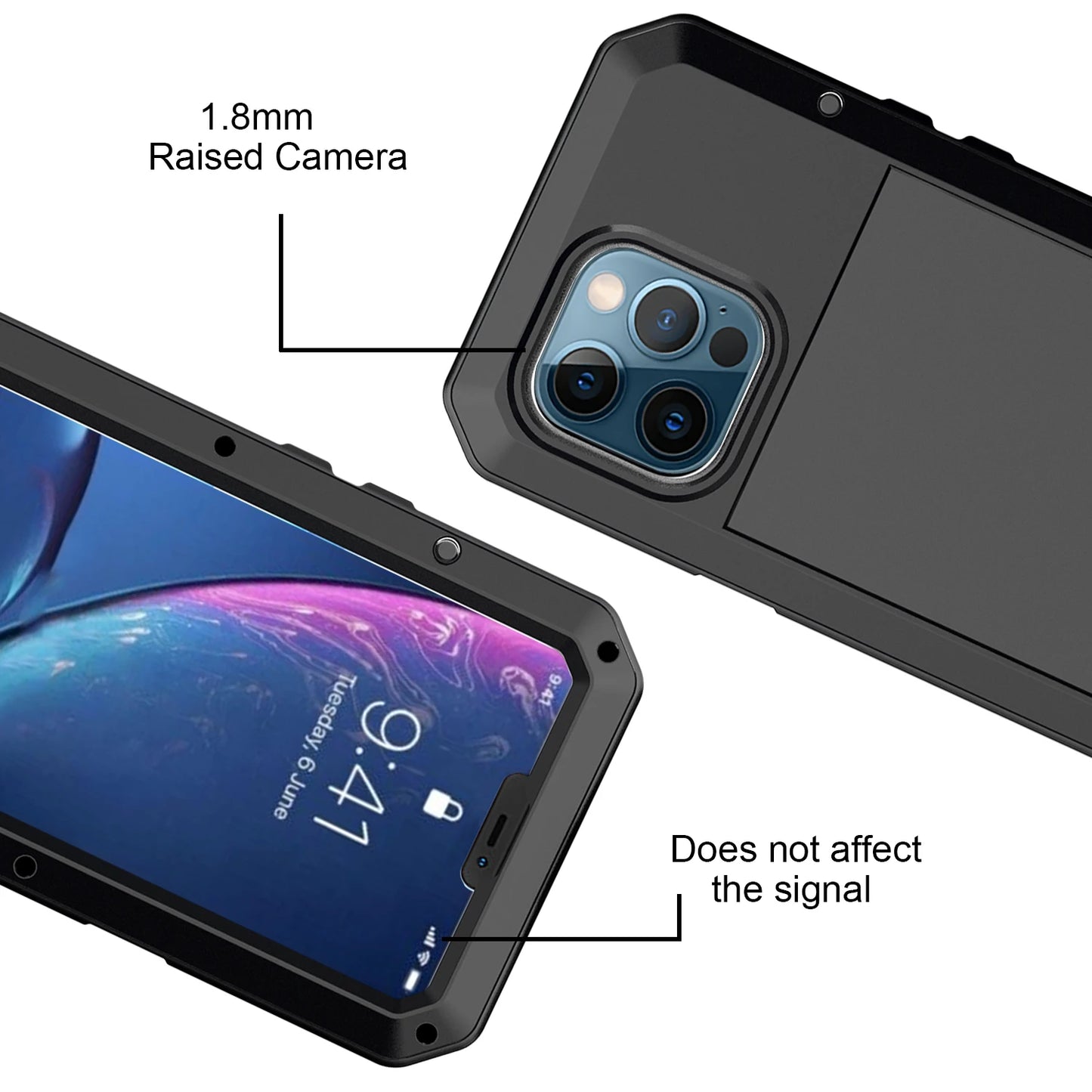 جراب حماية متين من الألومنيوم والمعدن لهواتف iPhone 17 16 15 14 13 Mini 12 Pro 11 XS Max XR 16e مقاوم للصدمات