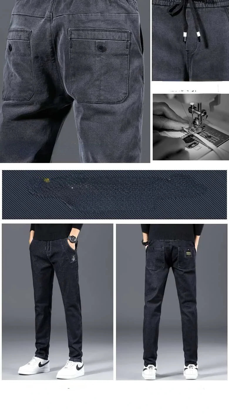 New Man Pants Hip Hop Harem Jeans Men Trousers Loose Joggers Denim Casual Sweatpants Korea Trousers Streetwear Men Clothing