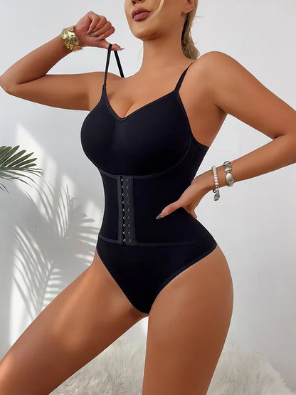 New Firm Tummy Control Thong Bodysuit Shapewear With Zipper Belt Women Fajas Body Shaper Waist Trainer Slim Cincher Corset Tops