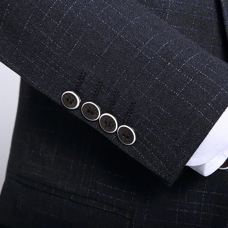 Mens Fashion Wedding Smart Casual 3 Piece Suit British Style High Quality Jacket Vest Trousers European American Banquet Look