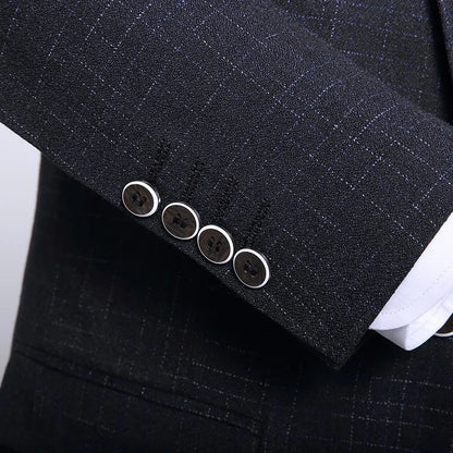 Mens Fashion Wedding Smart Casual 3 Piece Suit British Style High Quality Jacket Vest Trousers European American Banquet Look
