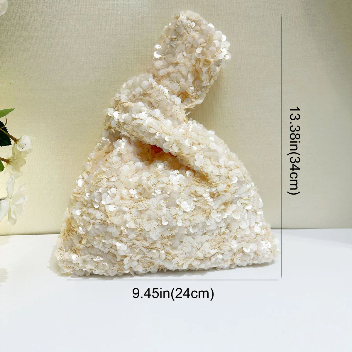 Elegant White Sequin Clutch Evening Bag for Women Mini Hobo Handbag Bridal Party Prom Dress Accessory Female Wedding Purse