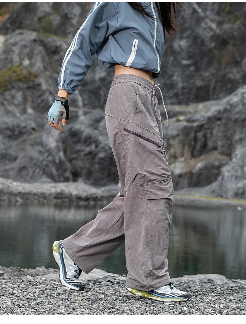 Male Hiking Pants Outdoor Waterproof Mountaineering Sports Trousers Autumn Elastic Waist Breathable Camping Fishing Cargo Pants