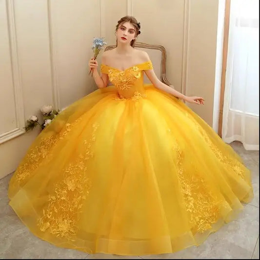 Luxury Gold Lace Party Vestidos 15 Anos Vintage Ball Gown Quinceanera Dresses 12 Colors Vestido De 15 Quinceañeras