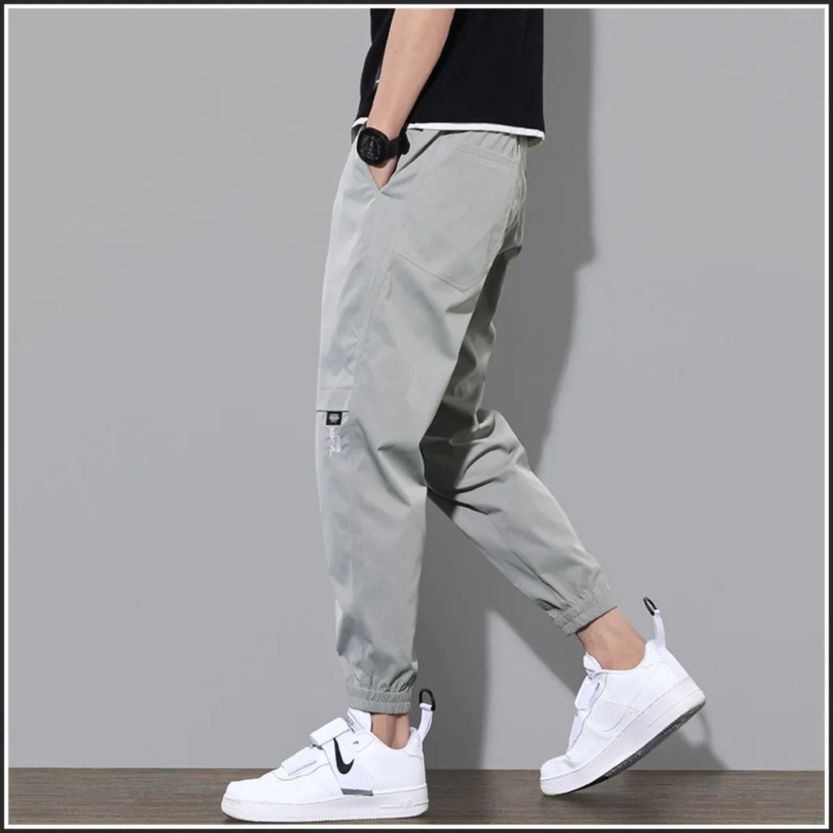 Men's Fashion New Beach Pants Joggers Streetwear Sweatpants Casual Pants Loose Summer Solid Color Long Drawstring Streetwear