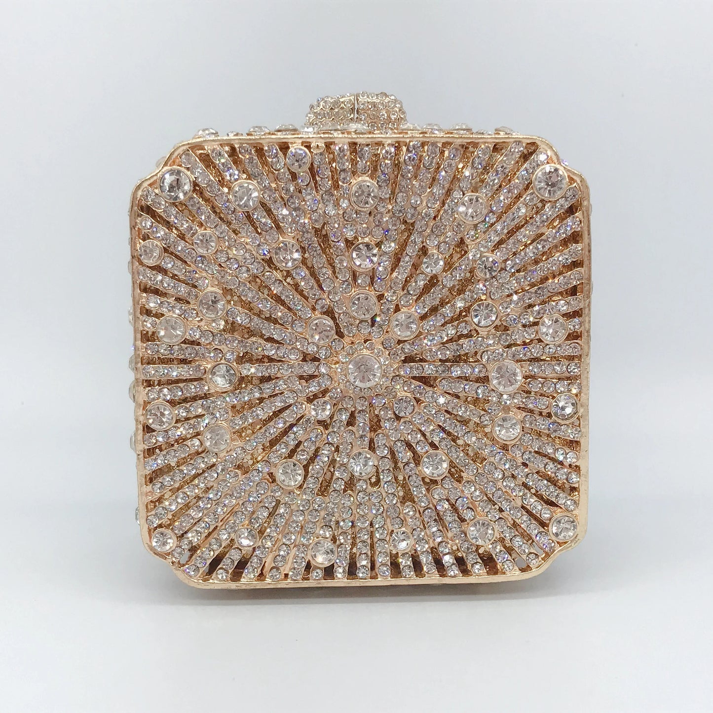 Women Clutch Bag Small Square Box, Full Cover Rhinestone Crystal Evening Bag, Handmade Bridal Party Wedding Prom Dinner Purse