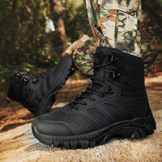 Men Tactical Boots Lace Up Desert Military Work Ankle Hiking Shoe Climbing Shoe Army Boot Unisex Size Plus Male Brand Waterproof
