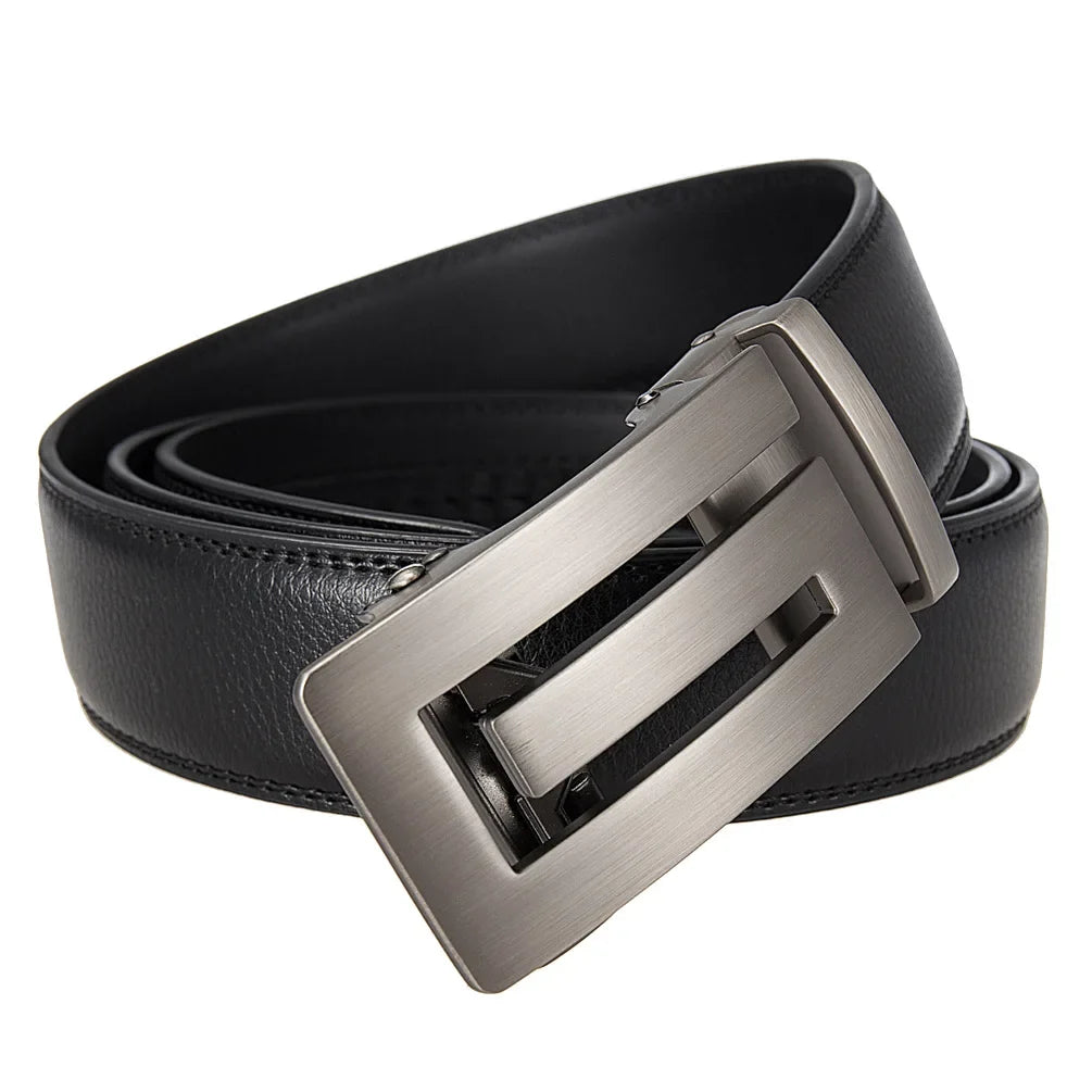 Fashion Automatic Buckle Men's Belt Men's Genuine Leather Belt Luxury Designer Black Brown 3.5 cm Ratchet Belt for Men