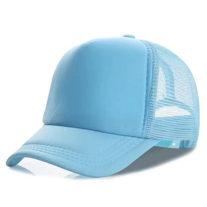 Unisex Cheaper 5 Panel Trucker Hat For Adult Summer Net Baseball Cap Men Women Sponge Mesh Adjustable Sun Hat Visor