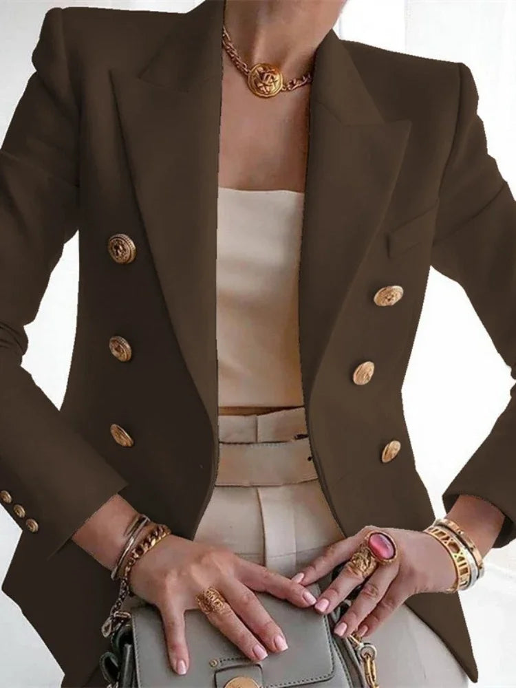 Women's Korean Fashion Long Sleeve Blazer Casual Loose Office Coat Spring Autumn Versatile New Clothing