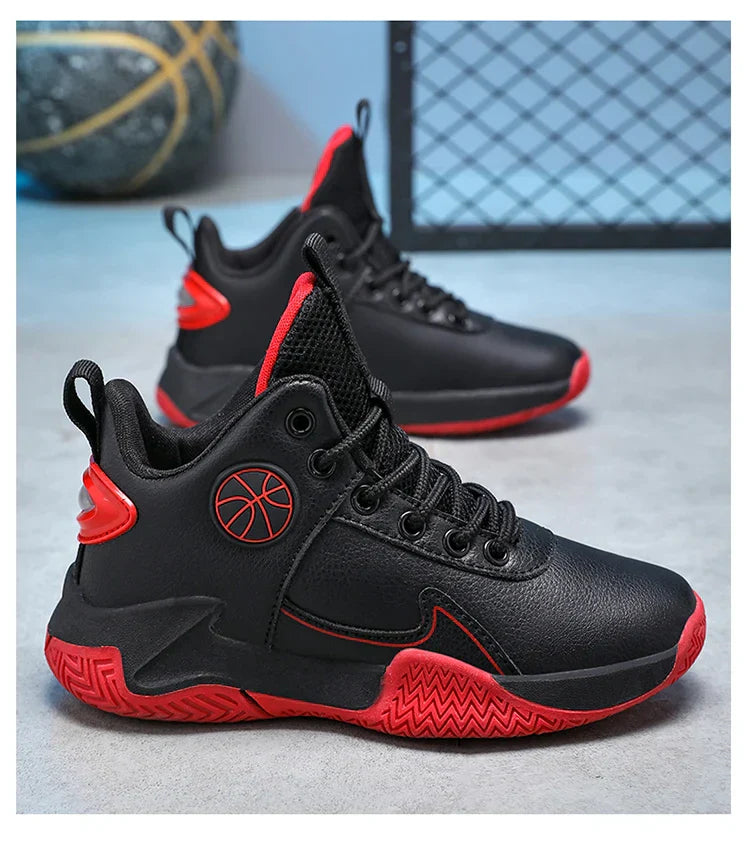 New Children's Casual Sneakers Fashion Black Kids Shoes Basketball Leather Sneakers For Boy Sports Tenis Size 31-40