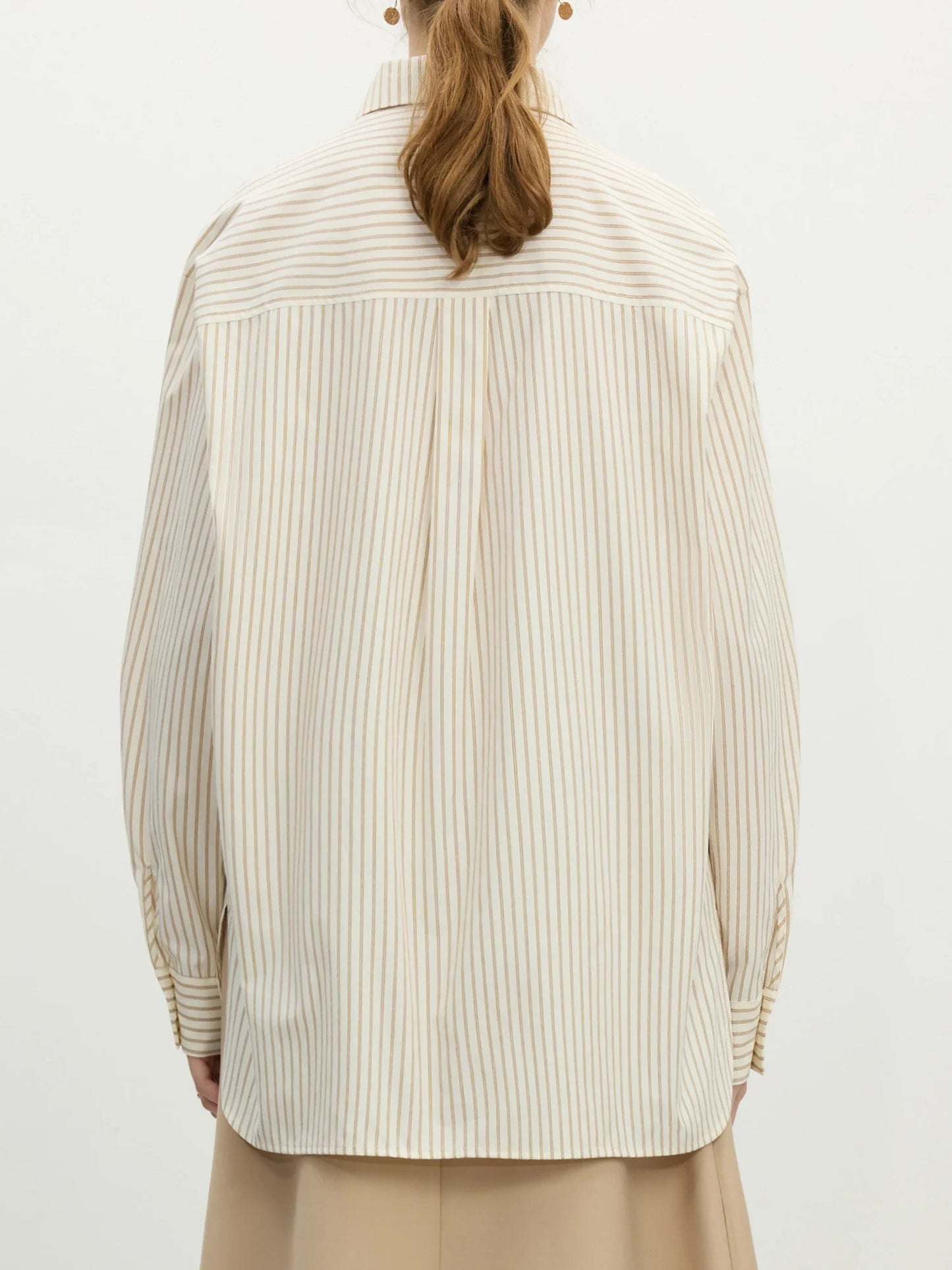 Office Lady French Bow Tie Striped Shirt for Women Spring Loose Fit Shirt College Casual Women Top for Women 25FS11060