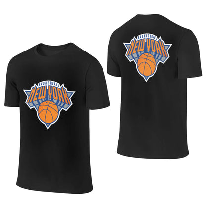 100% Cotton New York Basketball T-Shirt Men's Double Sided T Shirt Men O-Neck Summer Shirts Tops Oversized