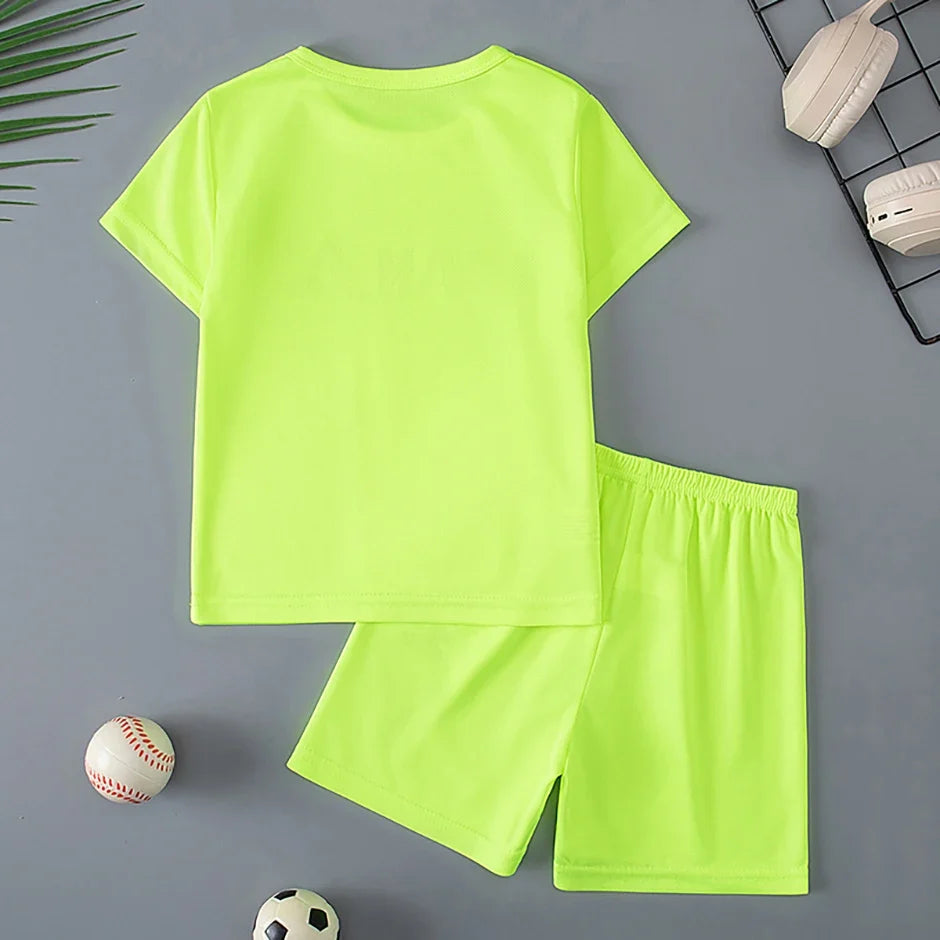 2/5-piece Set 2026 Summer Children's Multi-color Quick Drying Casual Suit Boys And Girls Versatile Short Sleeved Sports Shorts