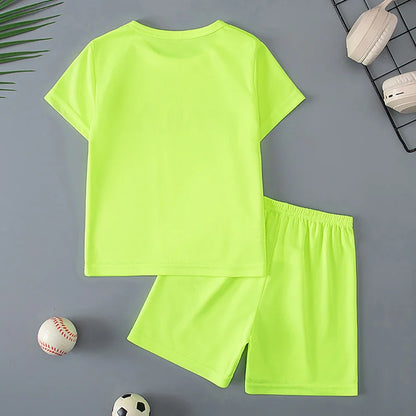 2/5-piece Set 2026 Summer Children's Multi-color Quick Drying Casual Suit Boys And Girls Versatile Short Sleeved Sports Shorts