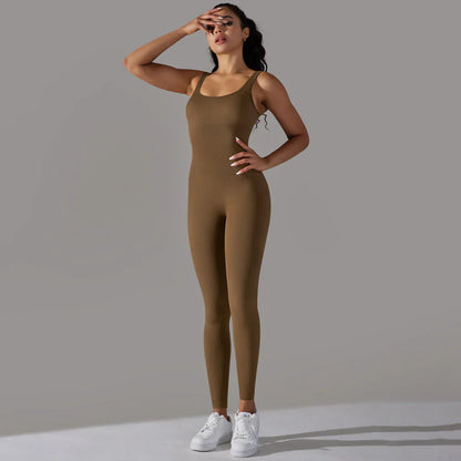 Fitness Sports Jumpsuit Screw Thread Sleeveless Bodysuit Women Seamless Set Full Seasons Casual Fitness Sporty Playsuit